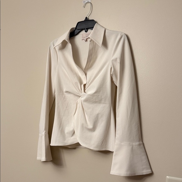 Cinq à Sept McKenna Cream Twist Front Blouse - Picture 6 of 9